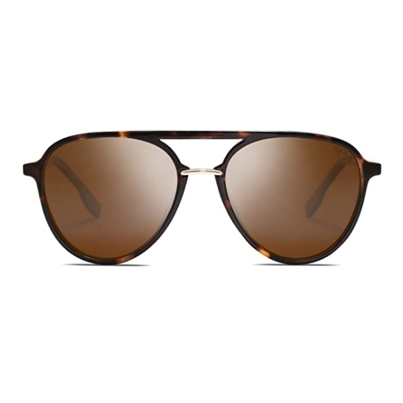 Tortoise Brown Double Bridge Polarized Sunglasses for Women Men - Picture 4 of 4